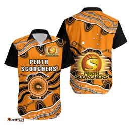 Perth Scorchers Cricket Hawaiian Shirt Aboriginal Painting
