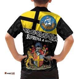 New Zealand Wellington Hawaiian Shirt The Capital's Emblems Flag and Koru Art