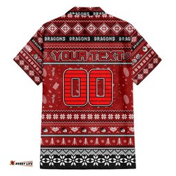 Personalized Dragons Rugby Xmas Hawaiian Shirt Australia NRL Mascot