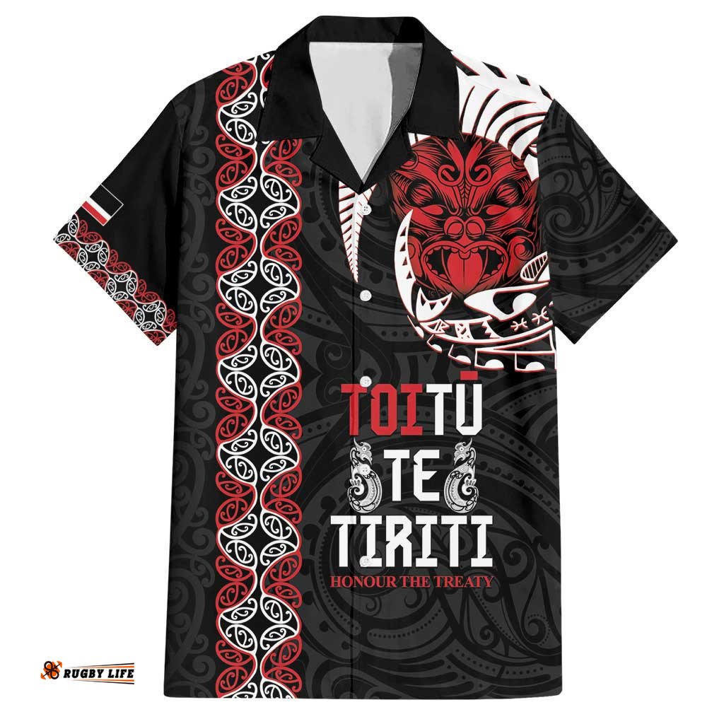 Aotearoa Toitu Te Tiriti Hawaiian Shirt Honour The Treaty Maori Haka