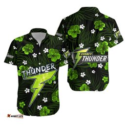 Sydney Thunder Hawaiian Shirt Cricket Australia Tropical Flowers Impressive