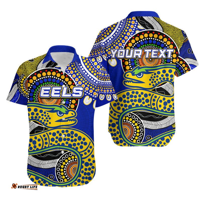 Custom Personalised Eels NRL Aboriginal Hawaiian Shirt