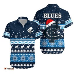 Blues Football Hawaiian Shirt Christmas Carlton