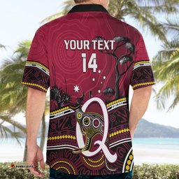 Personalised QLD Maroons Rugby Hawaiian Shirt Go Queensland Kangaroo Indigenous