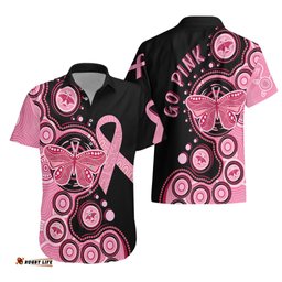 Australia Indigenous Hawaiian Shirt Breast Cancer Ribbon Butterfly Aboriginal Arts