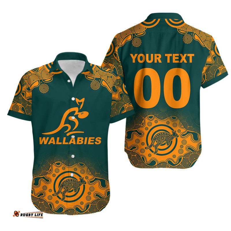 Custom Personalised And Number Australia Rugby Wallabies Hawaiian Shirt Replica Jersey No.3
