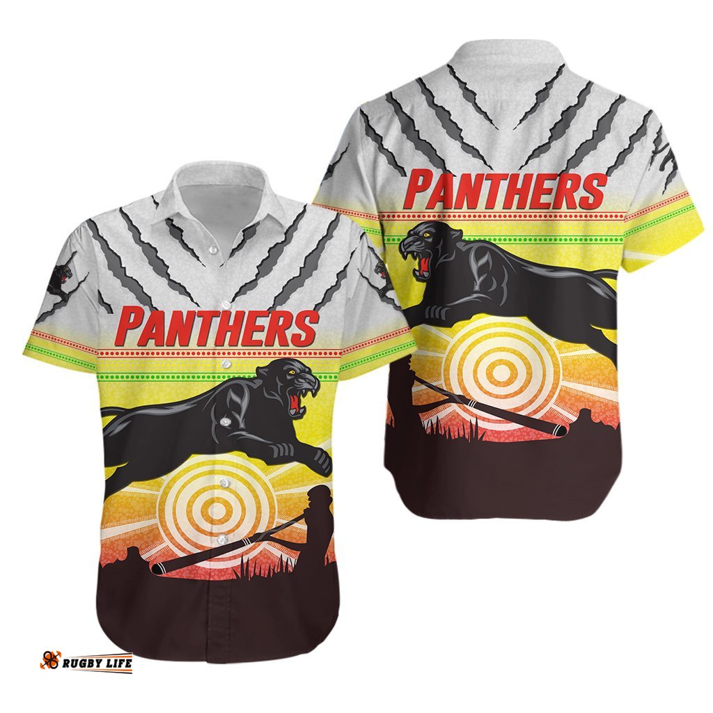 Panthers Hawaiian Shirt Indigenous Setting Sun