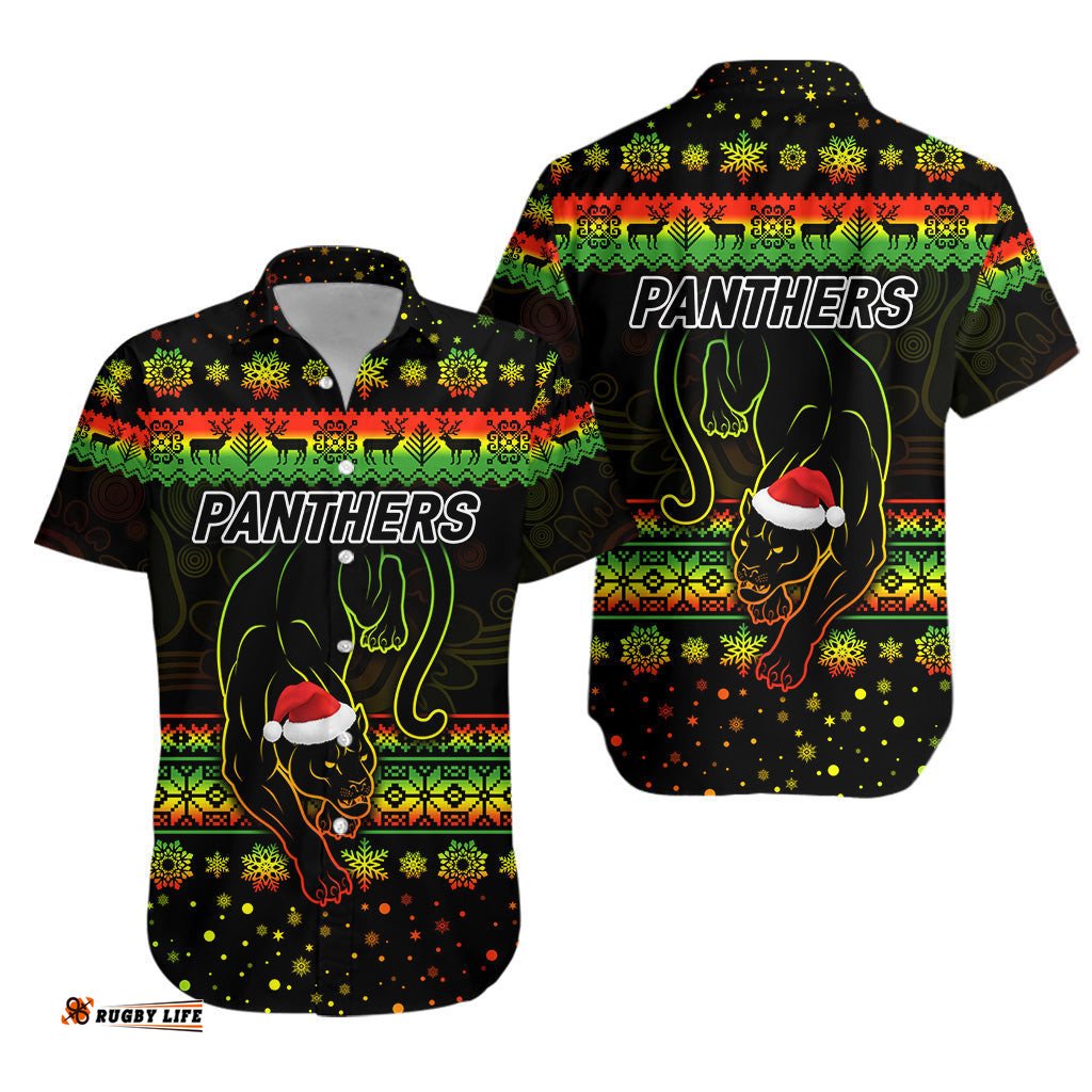 Penrith Panthers Hawaiian Shirt Christmas Simple Style