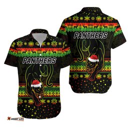 Penrith Panthers Hawaiian Shirt Christmas Simple Style