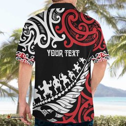 Honour The Treaty New Zealand Personalised Hawaiian Shirt Toitu Te Tiriti Half Fern with Haka dance