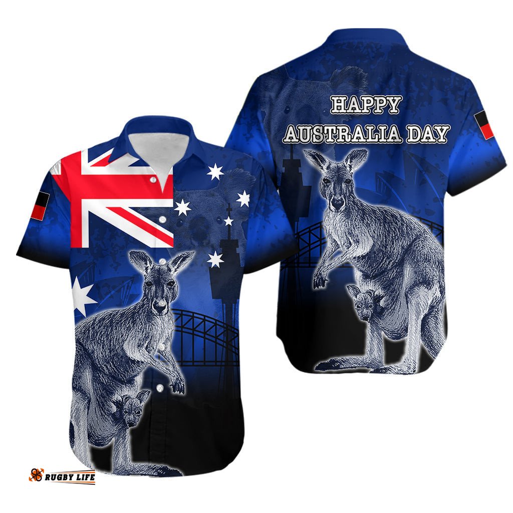 Australia Day Hawaiian Shirt Kangaroo