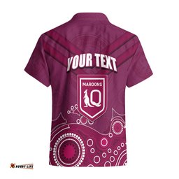 Custom State of Origin NSW Blues Vs QLD Maroon Rugby Hawaiian Shirt Maroon Style