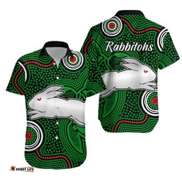 Rabbitohs Indigenous Hawaiian Shirt Simple Green