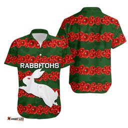 Rabbitohs Hawaiian Shirt Poppy Flowers