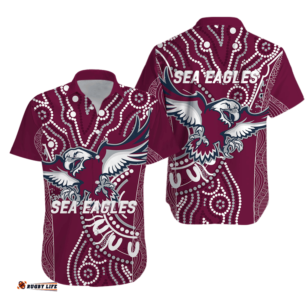Sea Eagles Rugby Aboriginal Art Hawaiian Shirt