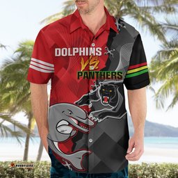 Personalised Panthers And Dolphins Hawaiian Shirt Sporty Version