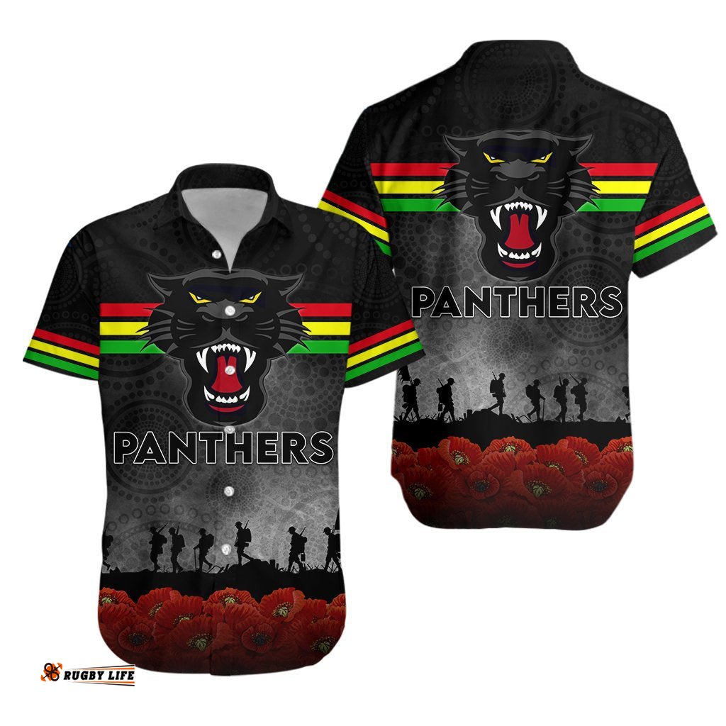 Panthers Indigenous ANZAC Day Hawaiian Shirt