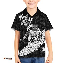 Personalised New Zealand Surfing Hawaiian Shirt Aotearoa Maori Tiki Haka