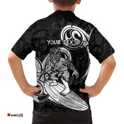 Personalised New Zealand Surfing Hawaiian Shirt Aotearoa Maori Tiki Haka
