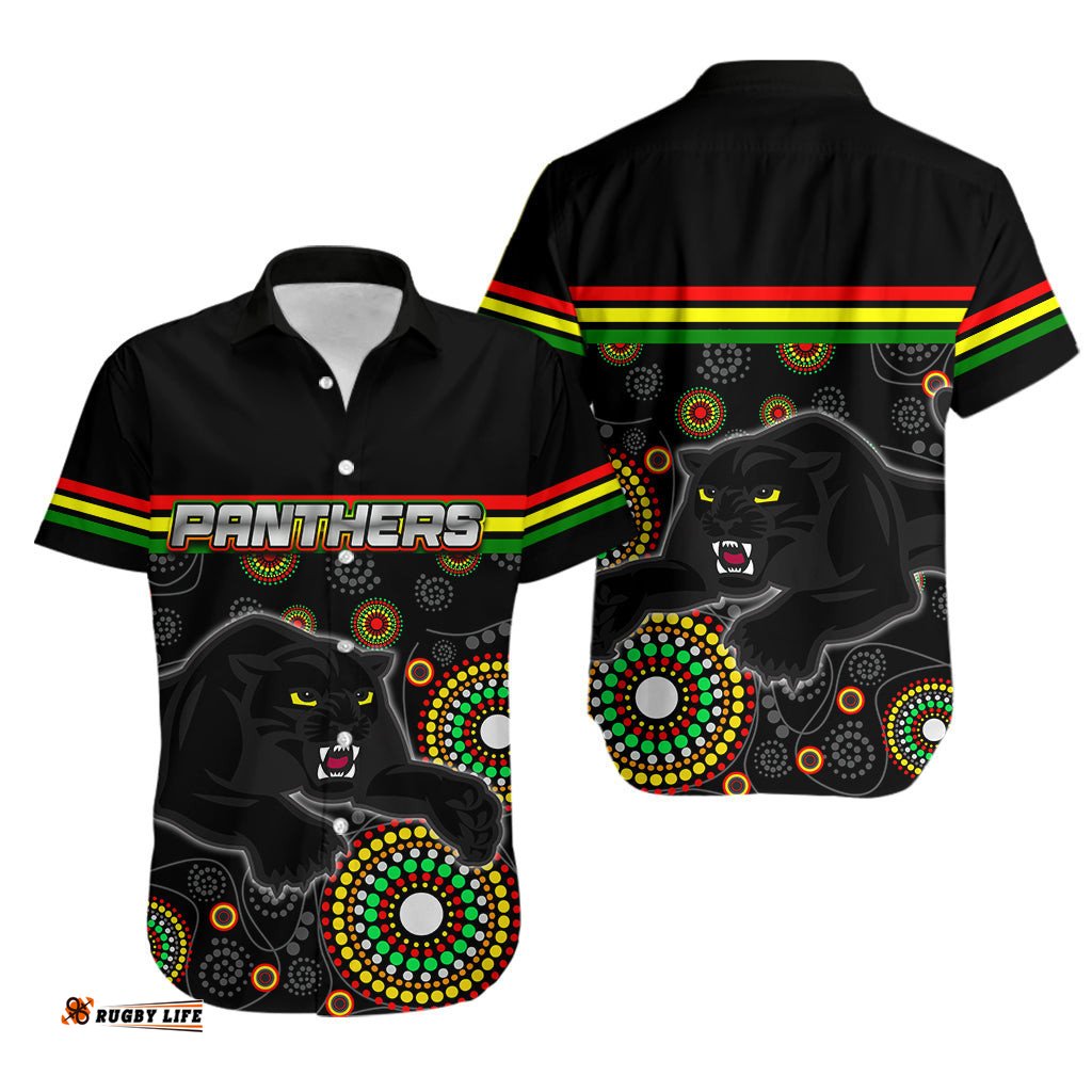 Panthers Aboriginal Hawaiian Shirt Aboriginal Patterns