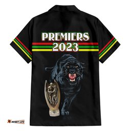 Panther Premierships Hawaiian Shirt Go Champions Black Simple Style