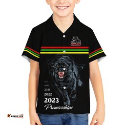 Panther Premierships Hawaiian Shirt Go Champions Black Simple Style