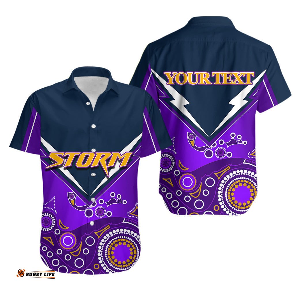 Custom Personalised Melbourne Storm Hawaiian Shirt Aboriginal
