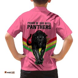 NRL Panthers Hawaiian Shirt Premiers Three Peat Proud Of Our Boys Pink