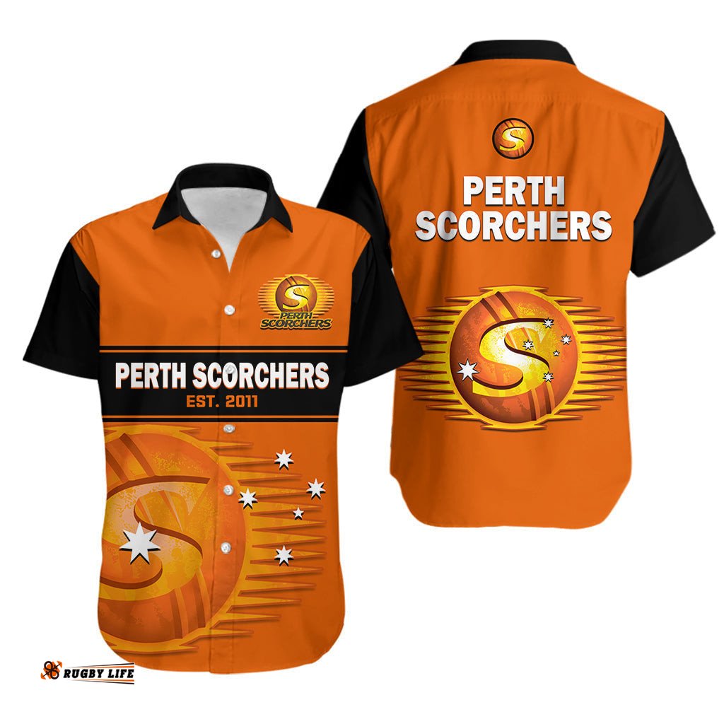 Perth Scorchers Cricket Hawaiian Shirt Est 2011 Sporty Version