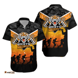 Wests Tigers ANZAC Day Indigenous Art Hawaiian Shirt