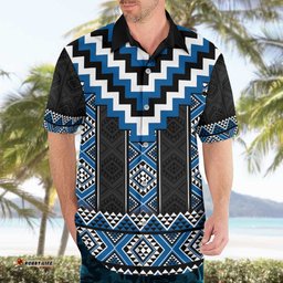 Blue Taniko Aotearoa Hawaiian Shirt Niho Taniwha Mix Poutama