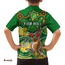 Personalised Australia Boxing Kangaroo Hawaiian Shirt Aussie Indigenous Art Mix National Color