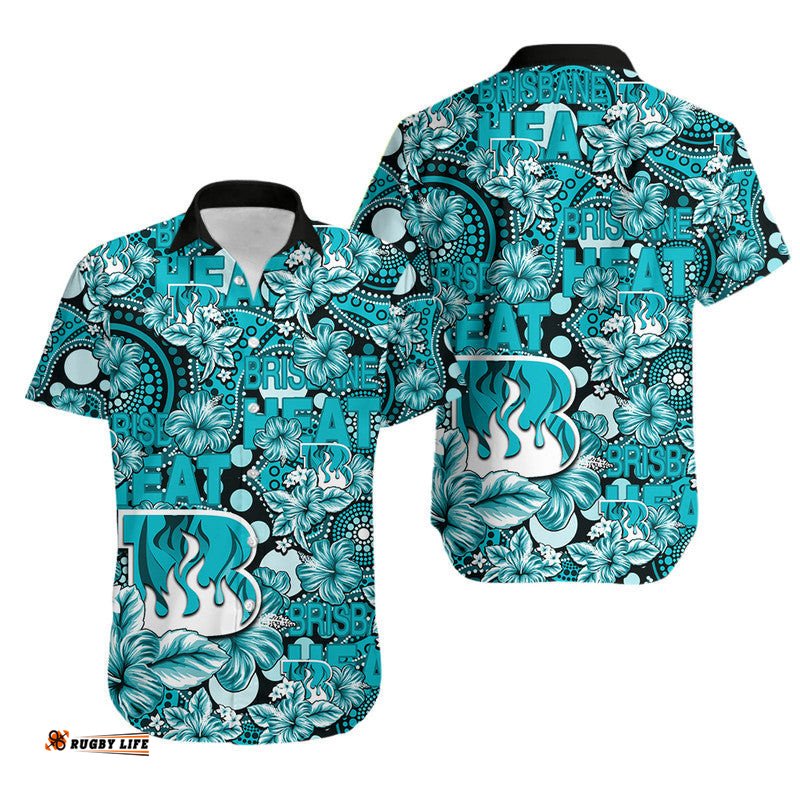 BBL Cricket Hawaiian ShirtBrisbane Heat Hawaii Style Mix Aboriginal
