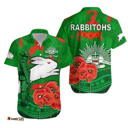 Rabbitohs ANZAC Day Hawaiian Shirt South Sydney Camouflage Mix Aboriginal