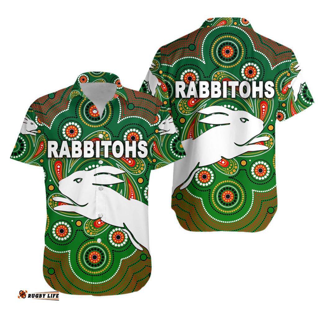 South Sydney Rabbitohs Hawaiian Shirt Indigenous Vibes Green