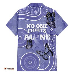 Australia Stomach Cancer Awareness Hawaiian Shirt No One Fights Alone Aboriginal Art