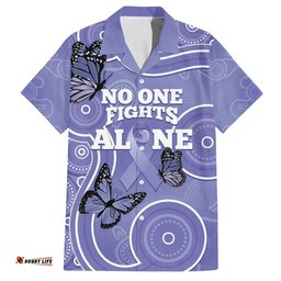 Australia Stomach Cancer Awareness Hawaiian Shirt No One Fights Alone Aboriginal Art