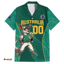 Custom Baseball Australia Hawaiian Shirt Go Champions Aussie Kangaroo Mascot
