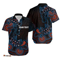 Custom Personalised Aboriginal Platypus Hawaiian Shirt Dot Patterns Style No.4
