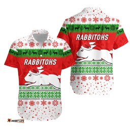 South Sydney Rabbitohs Hawaiian Shirt Christmas Simple Style White