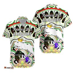 South Sydney Rabbitohs Hawaiian Shirt Indigenous Premiers The King White