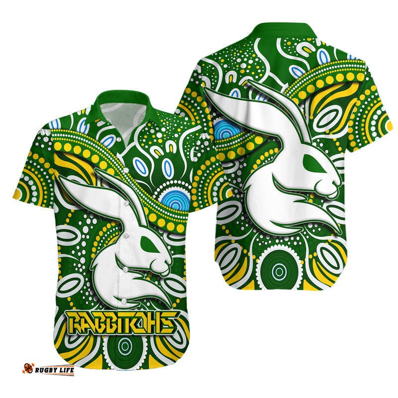 Rabbitohs Hawaiian Shirt Rabbitohs Aboriginal Dreamtime Style