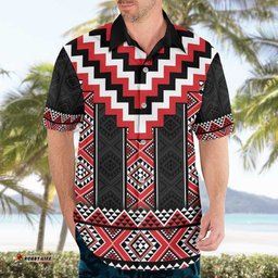 Red Taniko Aotearoa Hawaiian Shirt Niho Taniwha Mix Poutama