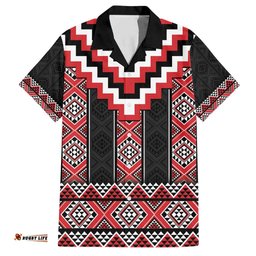 Red Taniko Aotearoa Hawaiian Shirt Niho Taniwha Mix Poutama
