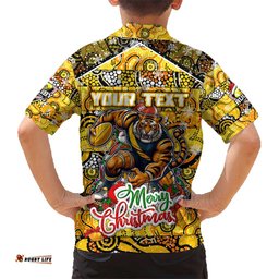 Custom Richmond Tigers Football Merry Christmas Hawaiian Shirt Indigenous Australian Art