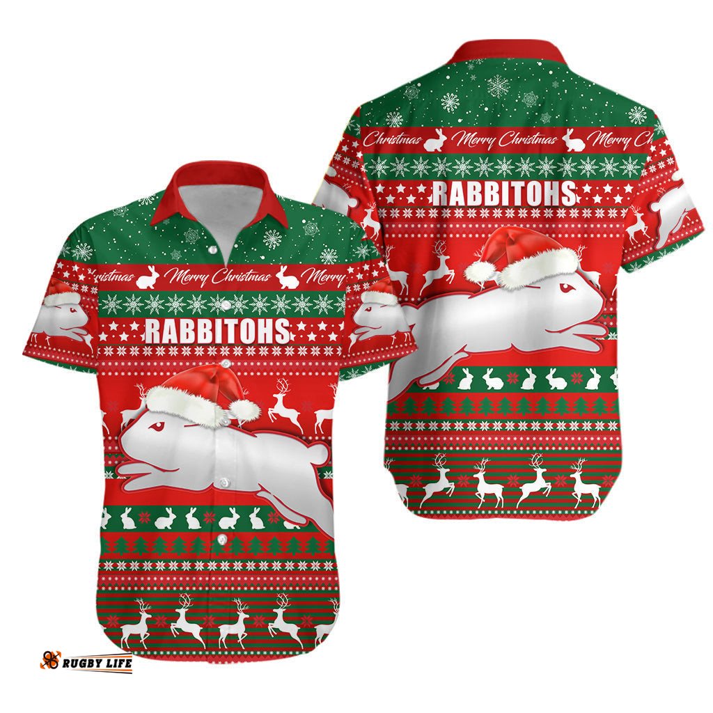 Rabbitohs Christmas Hawaiian Shirt South Sydney Indigenous