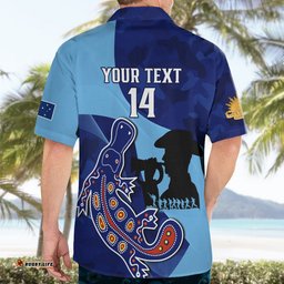 Custom NSW Blues ANZAC Day Hawaiian Shirt Australian Platypus Mix Camouflage