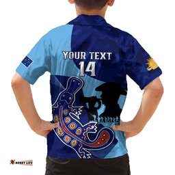 Custom NSW Blues ANZAC Day Hawaiian Shirt Australian Platypus Mix Camouflage