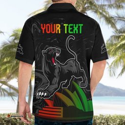 Personalised NRL Panthers Australia Day Hawaiian Shirt Proud Of Our Boys Black
