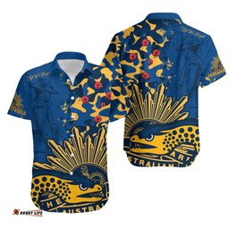 NRL ANZAC Parramatta Eels Hawaiian Shirt Camouflage